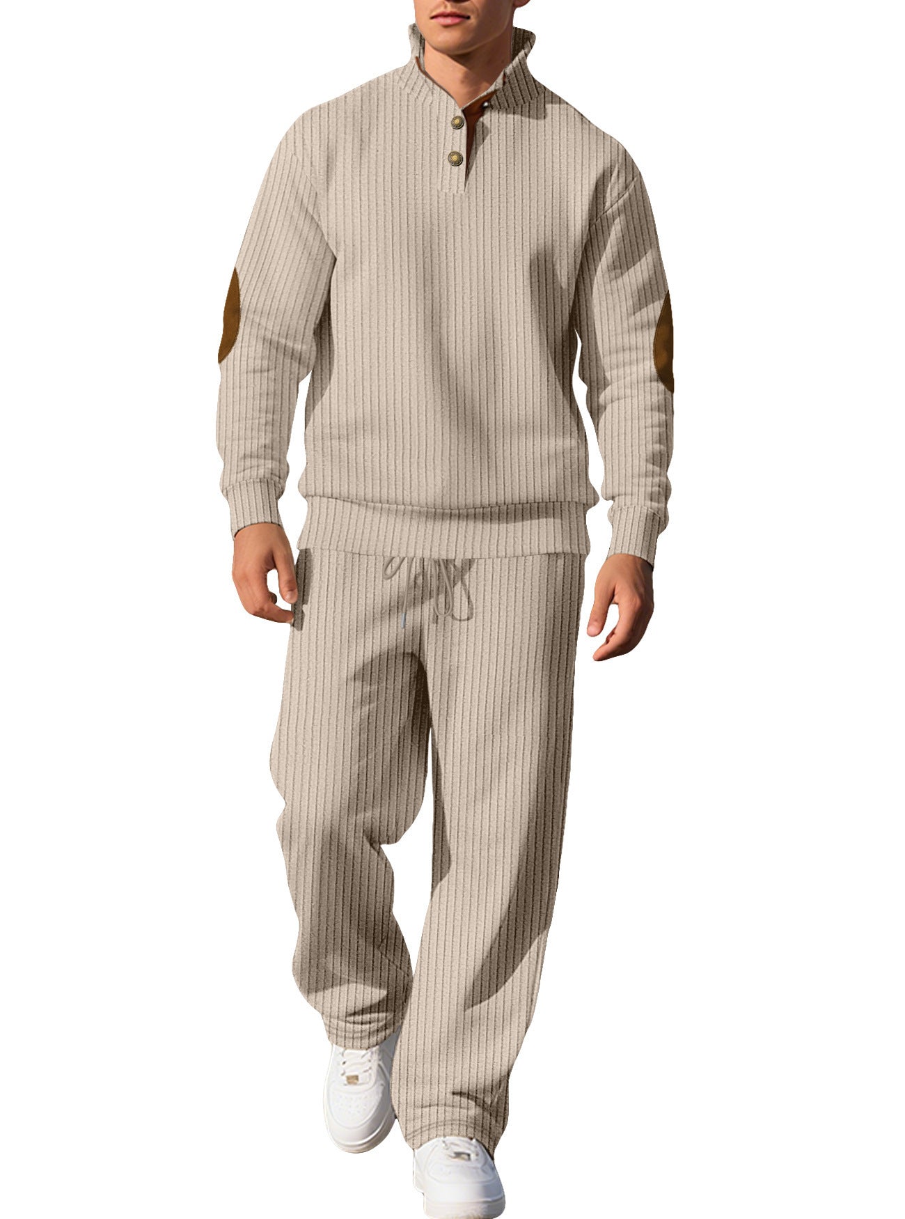 Men's Jacquard Knit Top & Trousers Set