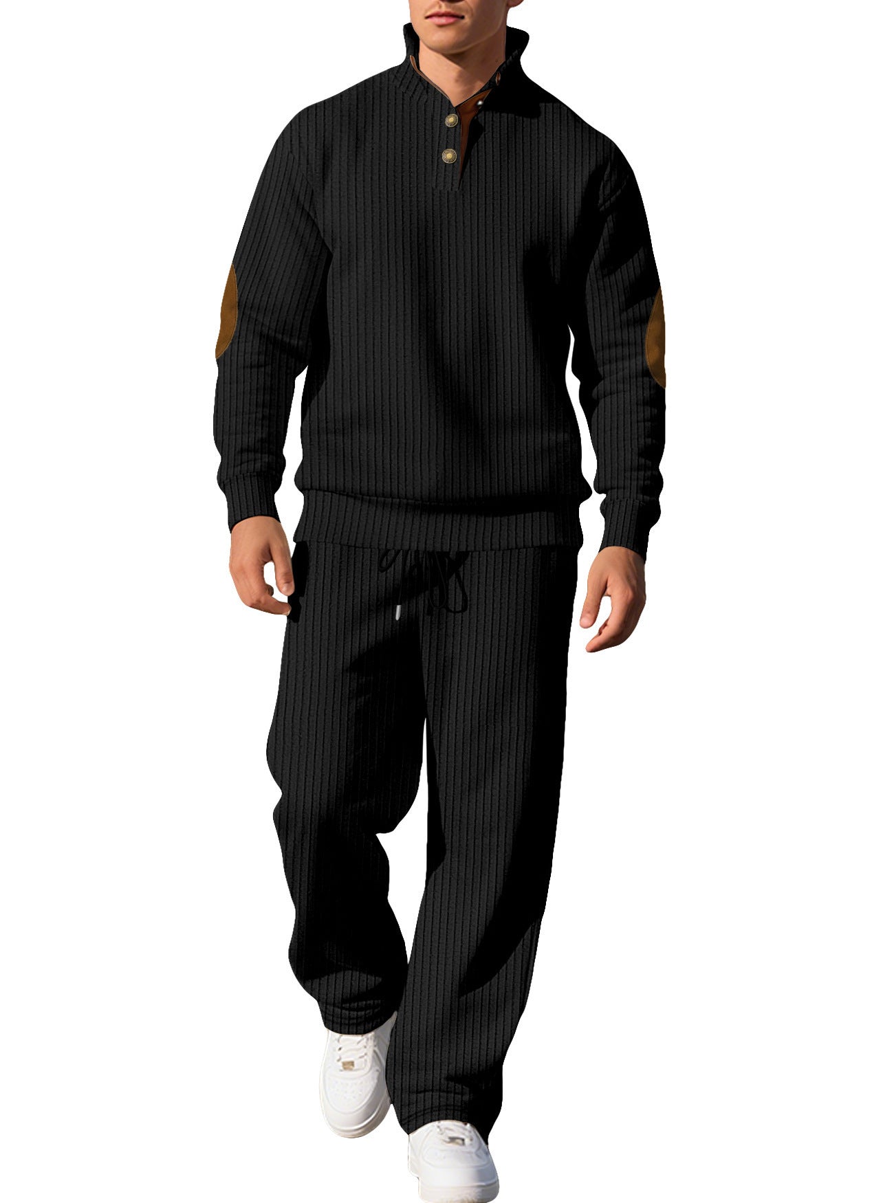 Men's Jacquard Knit Top & Trousers Set