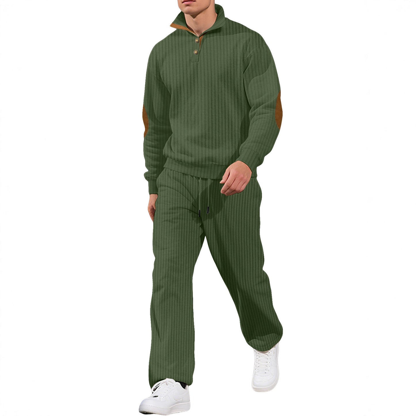 Men's Jacquard Knit Top & Trousers Set