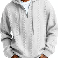 Fashionable Half-zip Hooded Sweatshirt With Long Sleeves