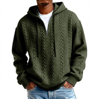 Fashionable Half-zip Hooded Sweatshirt With Long Sleeves