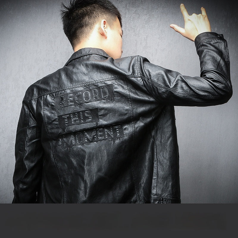 Mens Stylish Korean-Style Biker Jacket For Young Trendsetters