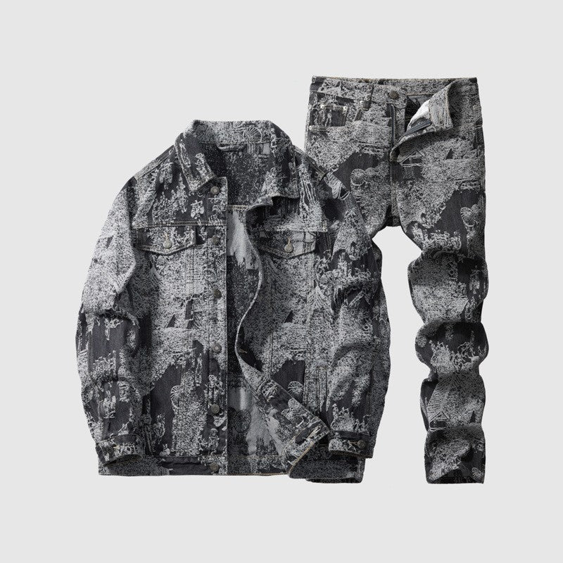 Men's Embossed Denim Jacket