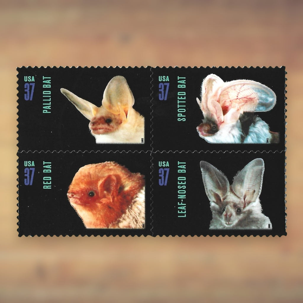 Night Friends American Bats 37¢ Postage Stamps, 2002 Sheet – Additional Postage for Cards and Letters
