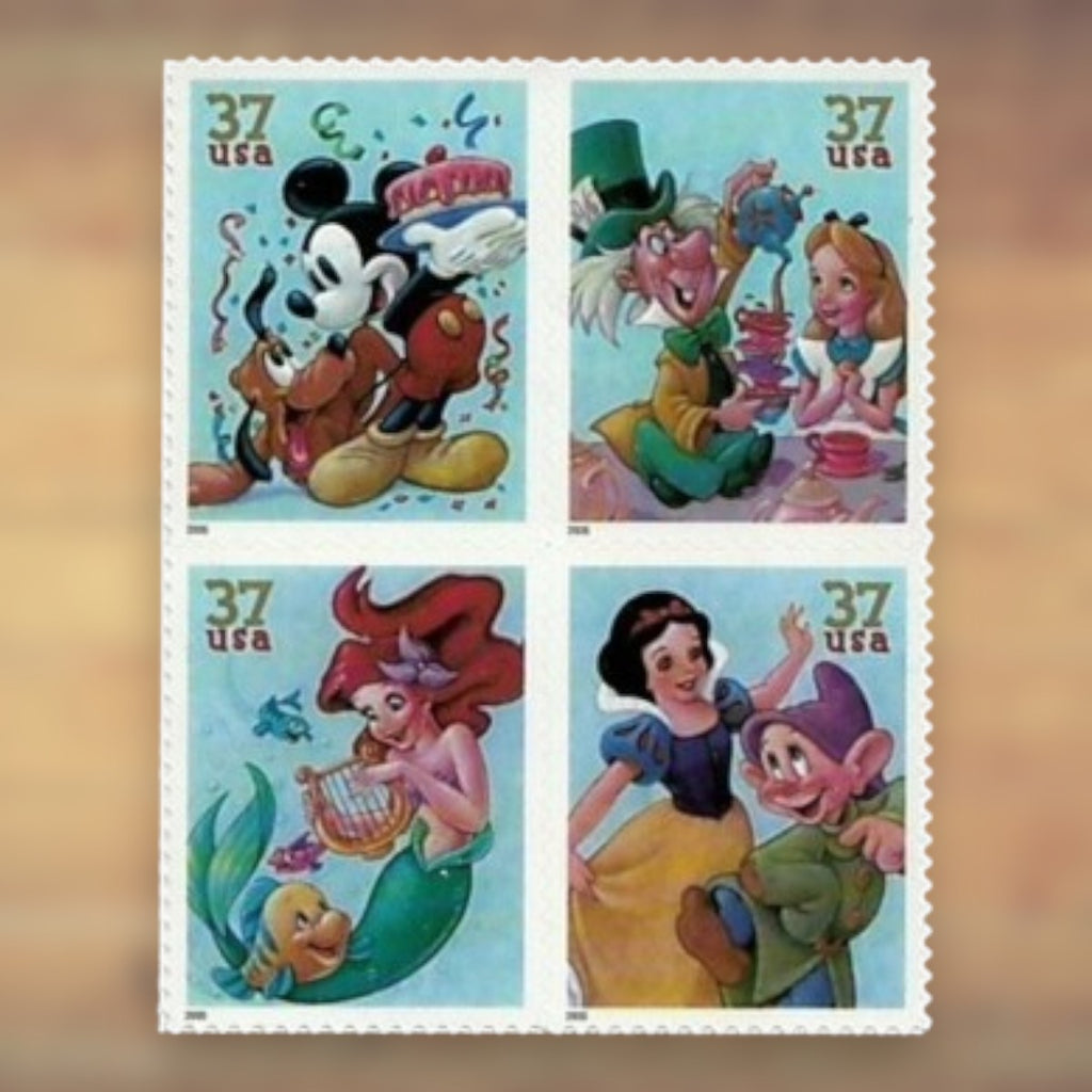 The Art of Disney: Celebration 37¢ Postage Stamps, 2005 Sheet – Additional Postage for Celebration Cards and Invitations