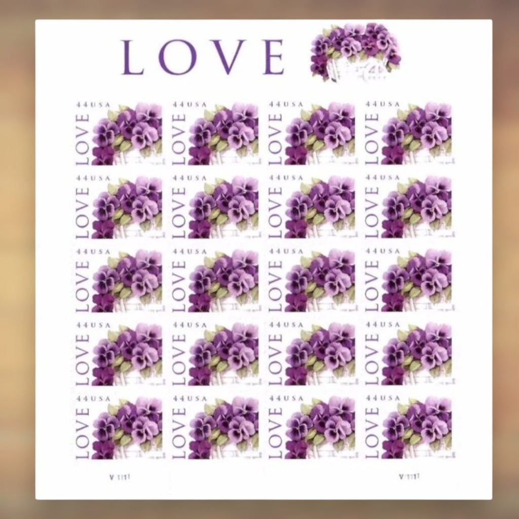 2010 Love Pansy Flowers Forever Postage Stamps Sheet First-Class