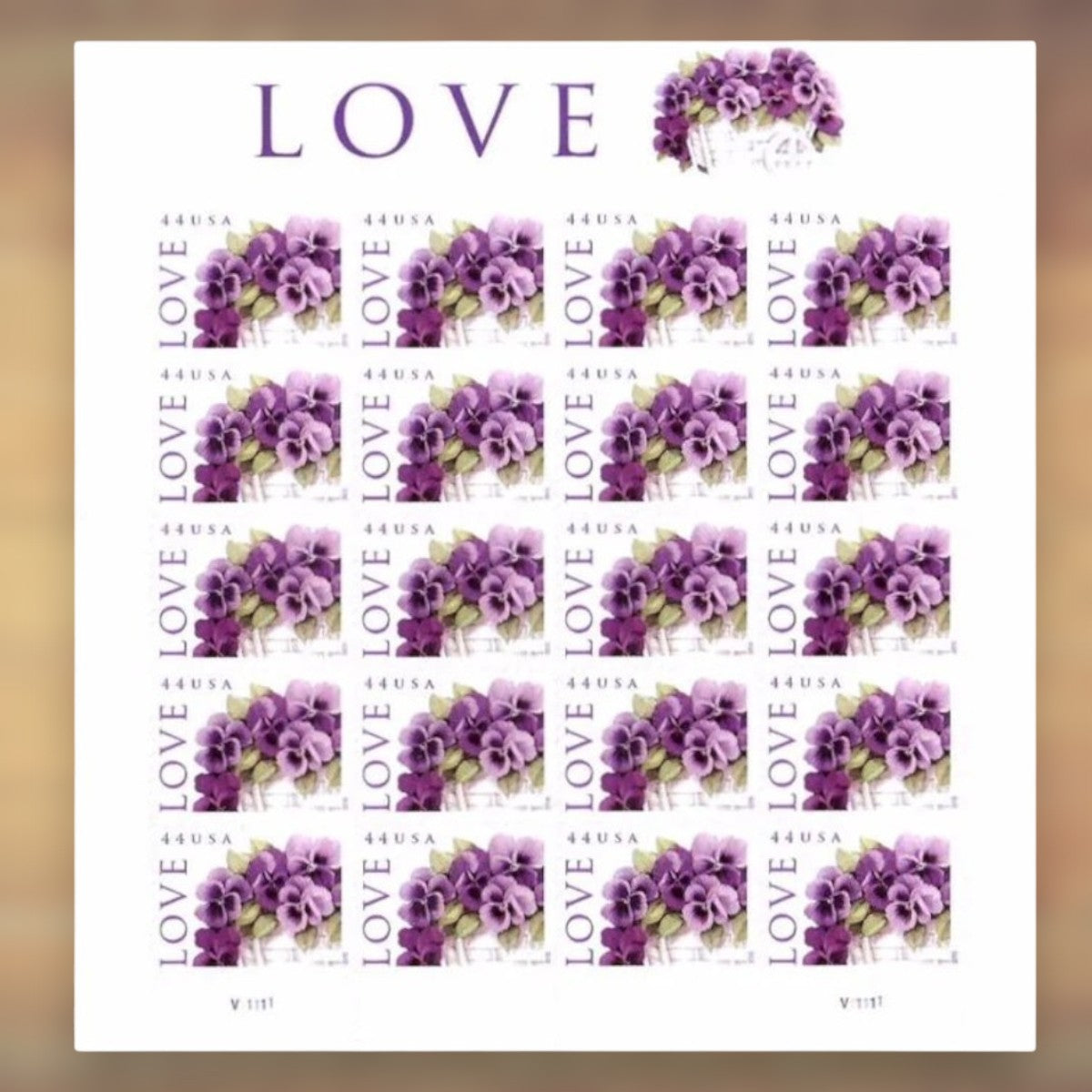 2010 Love Pansy Flowers Forever Postage Stamps Sheet First-Class