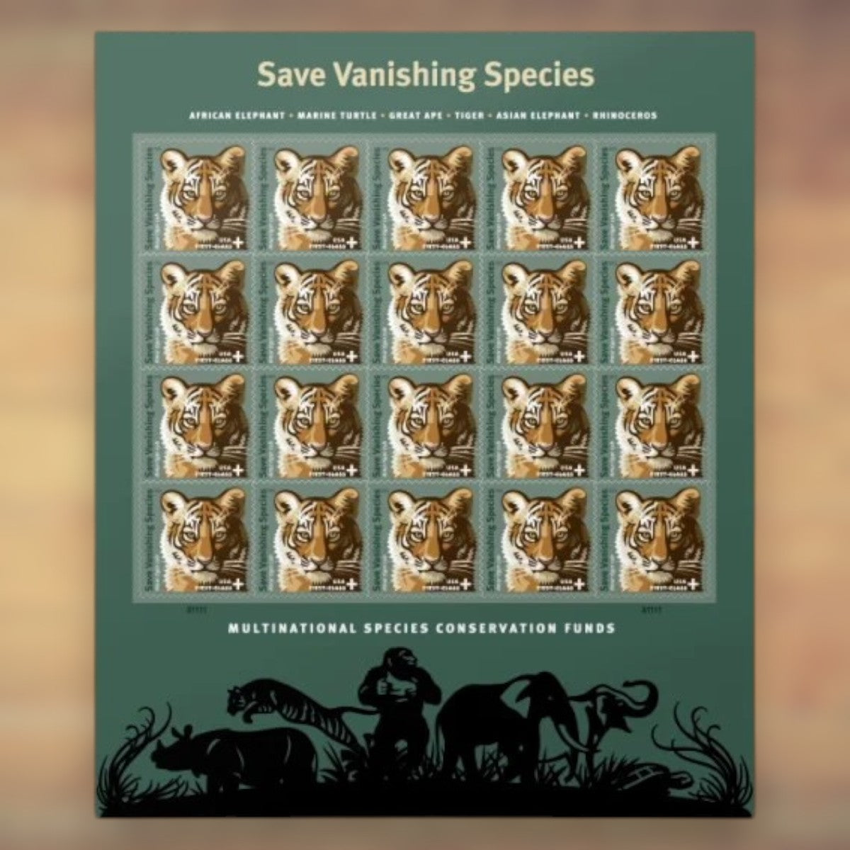Save Vanishing Species First-Class Semipostal Stamps, 2011 Sheet – Letters, Cards and Stamp Collecting