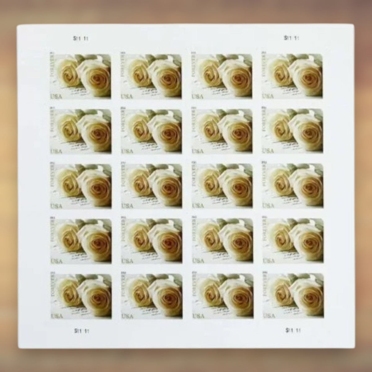 2011 Wedding Roses Forever Postage Stamps Sheet First-Class