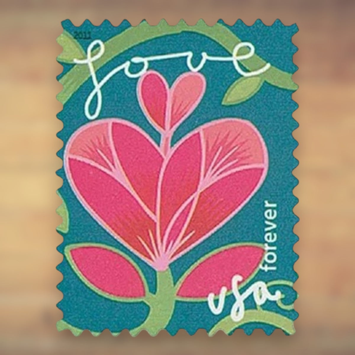 2011 Love Heart Flower Forever Postage Stamps Sheet First-Class