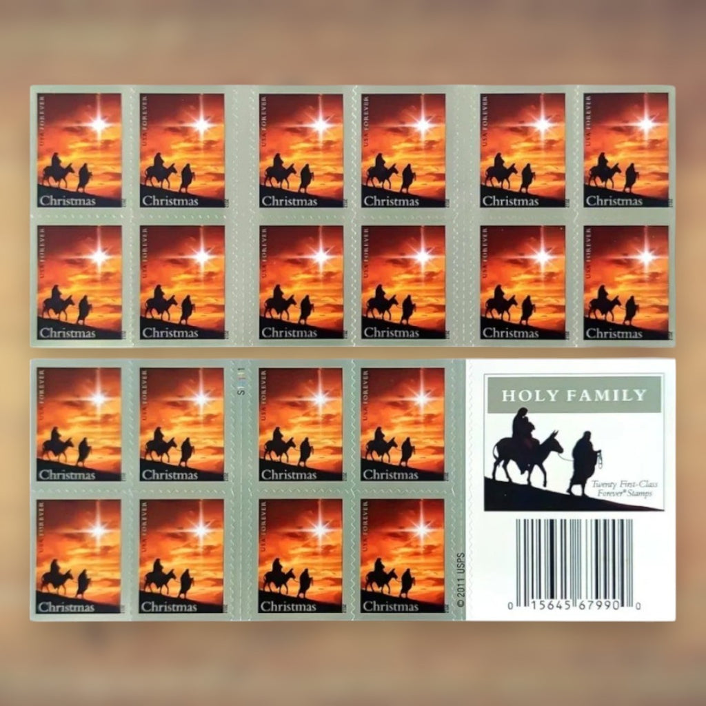 Holy Family Forever Stamps, 2012 Booklet – Religious Christmas Cards and Letters