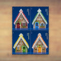 Gingerbread Houses Forever Stamps, 2013 Booklet – Holiday Cards and Letters