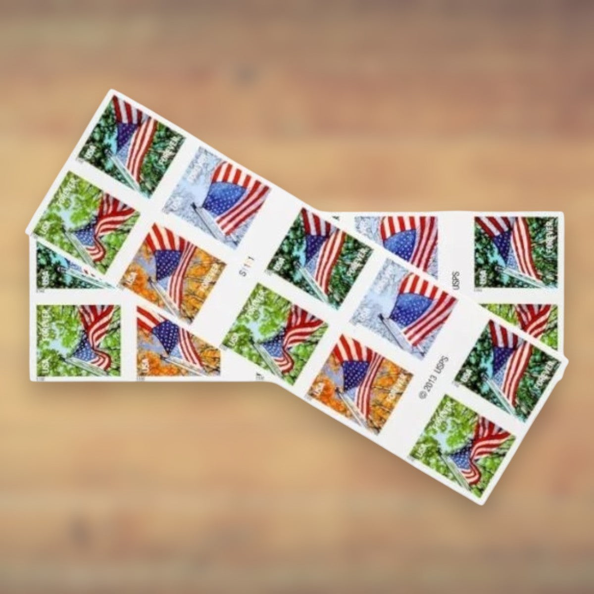 2013 Four Seasons U.S. Flag Forever Postage Stamps Booklet First-Class