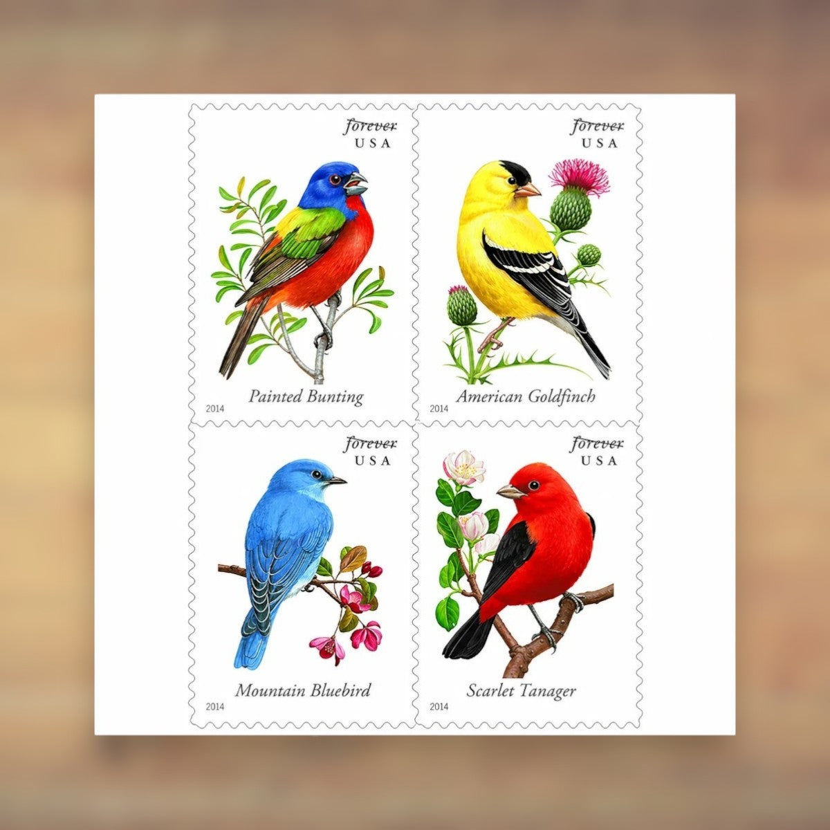 Songbirds Forever Stamps, 2014 Booklet – Everyday Cards and Letters