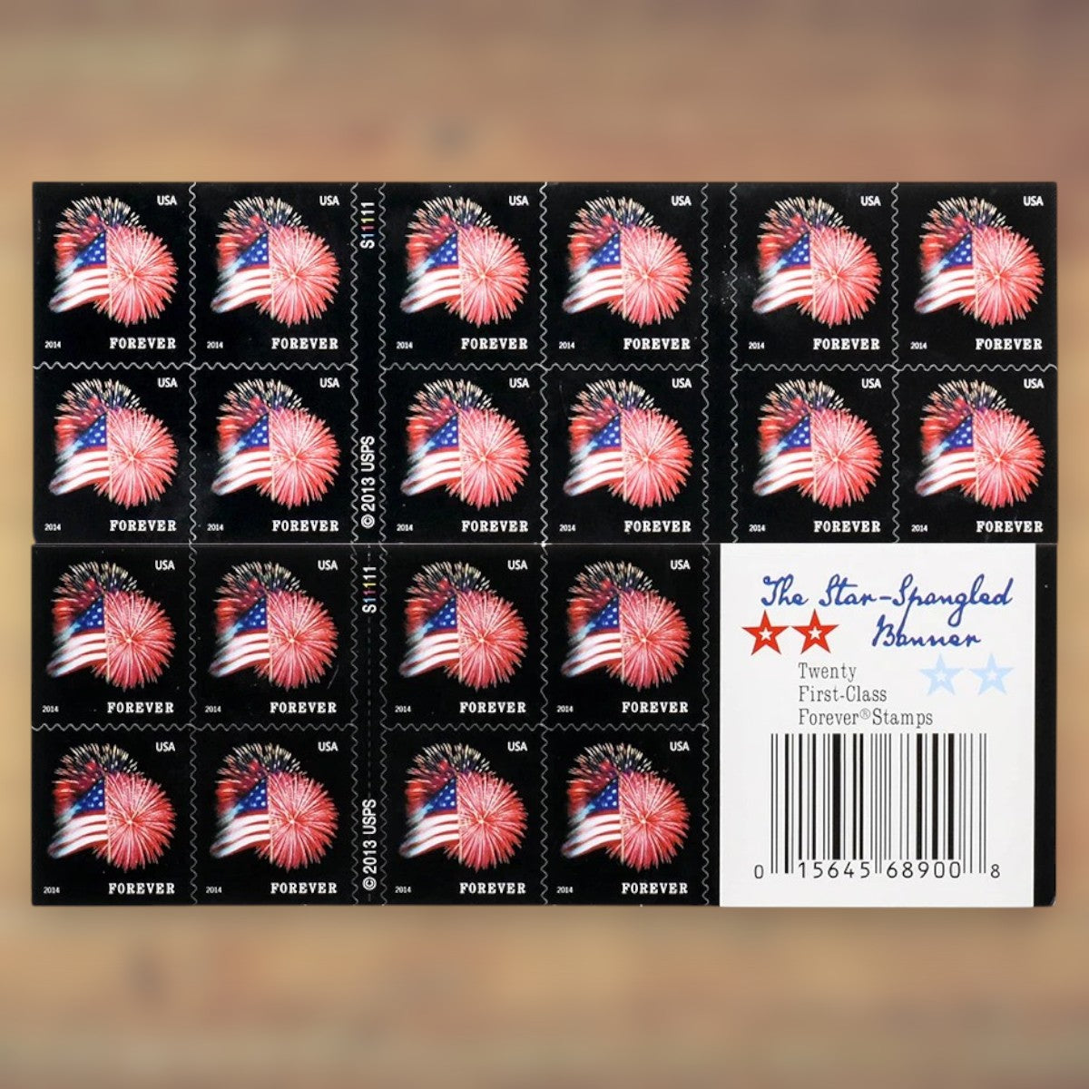 2014 U.S. Flags Forever Stamps – 250/500/1250/2500 Booklets, 100 Stamps per Booklet