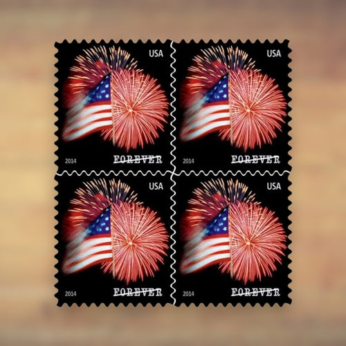 2014 U.S. Flags Forever Stamps – 250/500/1250/2500 Booklets, 100 Stamps per Booklet