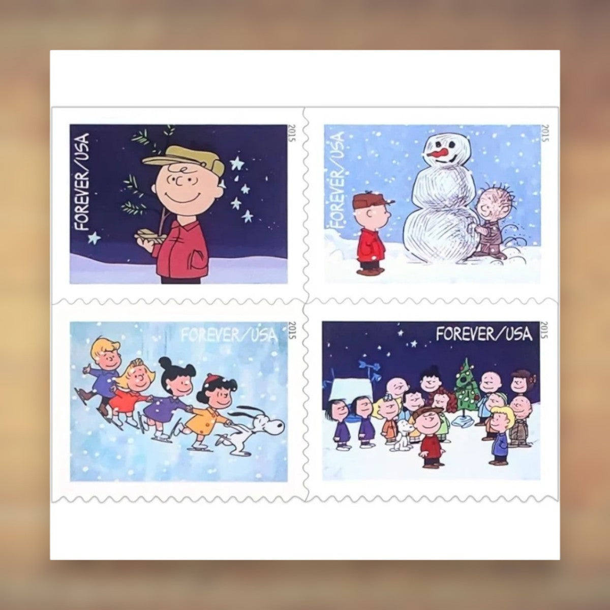 A Charlie Brown Christmas Forever Stamps, 2015 Booklet – Christmas Cards and Letters