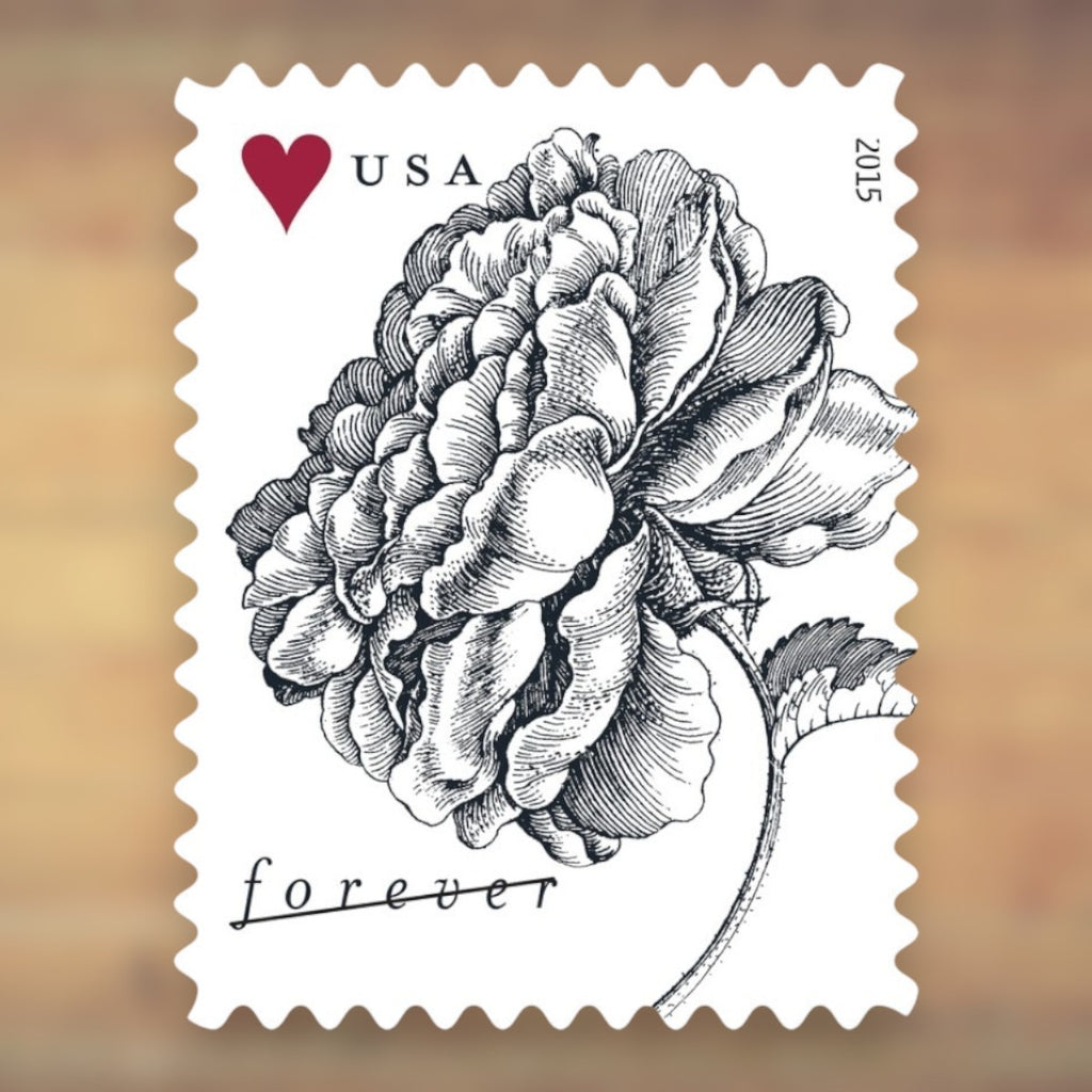 2015 Vintage Rose Forever Postage Stamps Sheet First-Class