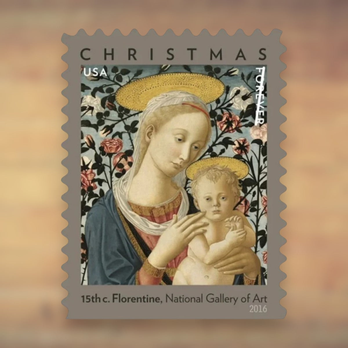 Florentine "Madonna and Child" Forever Stamps, 2016 Booklet – Religious Christmas Cards and Letters