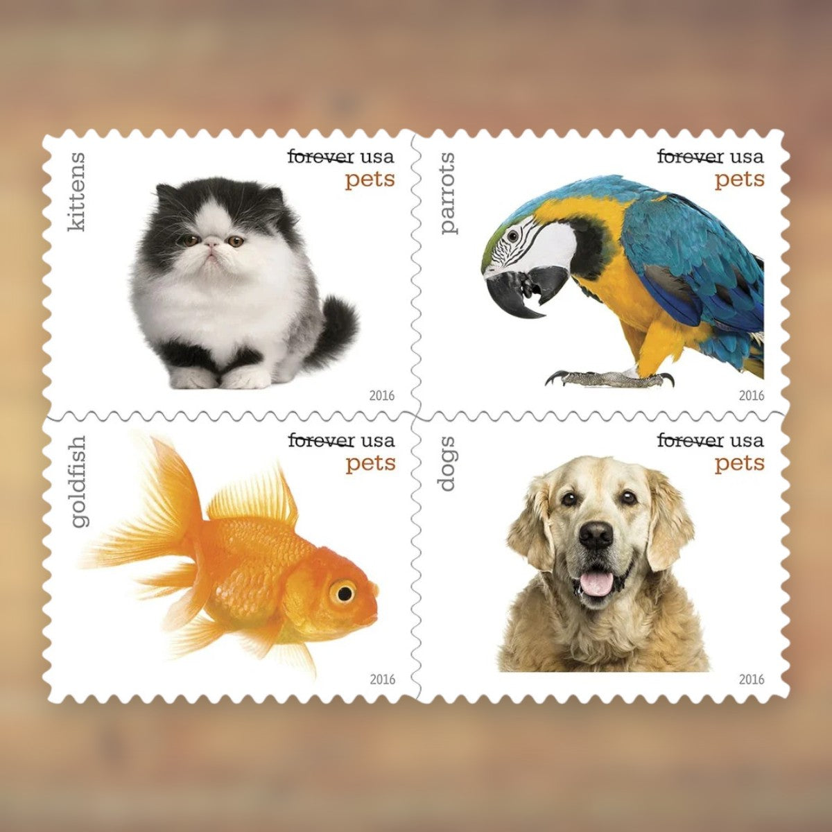 Pets Forever Stamps, 2016 Booklet – Greeting Cards and Letters