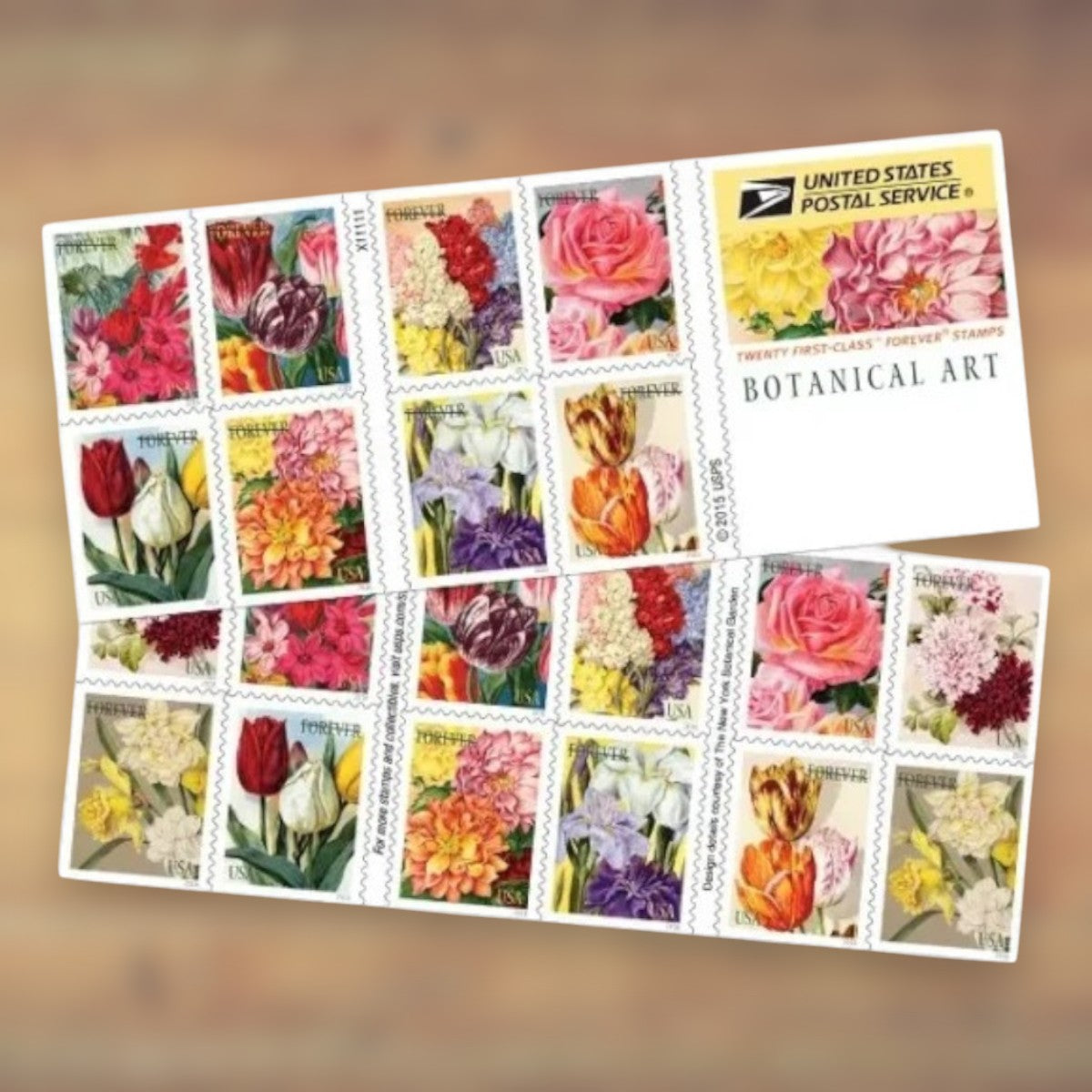 2016 Botanical Art Forever Postage Stamps Booklet First-Class