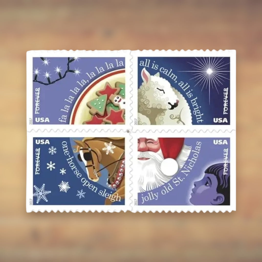 Christmas Carols Forever Stamps, 2017 Booklet – Christmas Cards and Letters