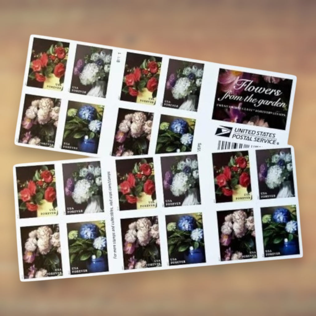 Flowers From the Garden Forever Stamps, 2017 Booklet – Greeting Cards and Thank-You Notes