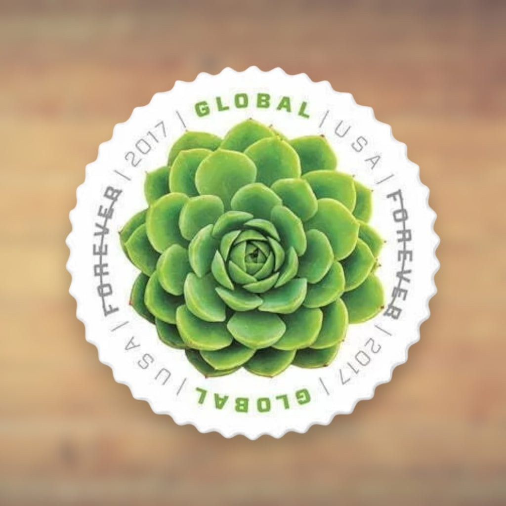 Green Succulent Global Forever Stamps, 2017 Sheet – International Mail