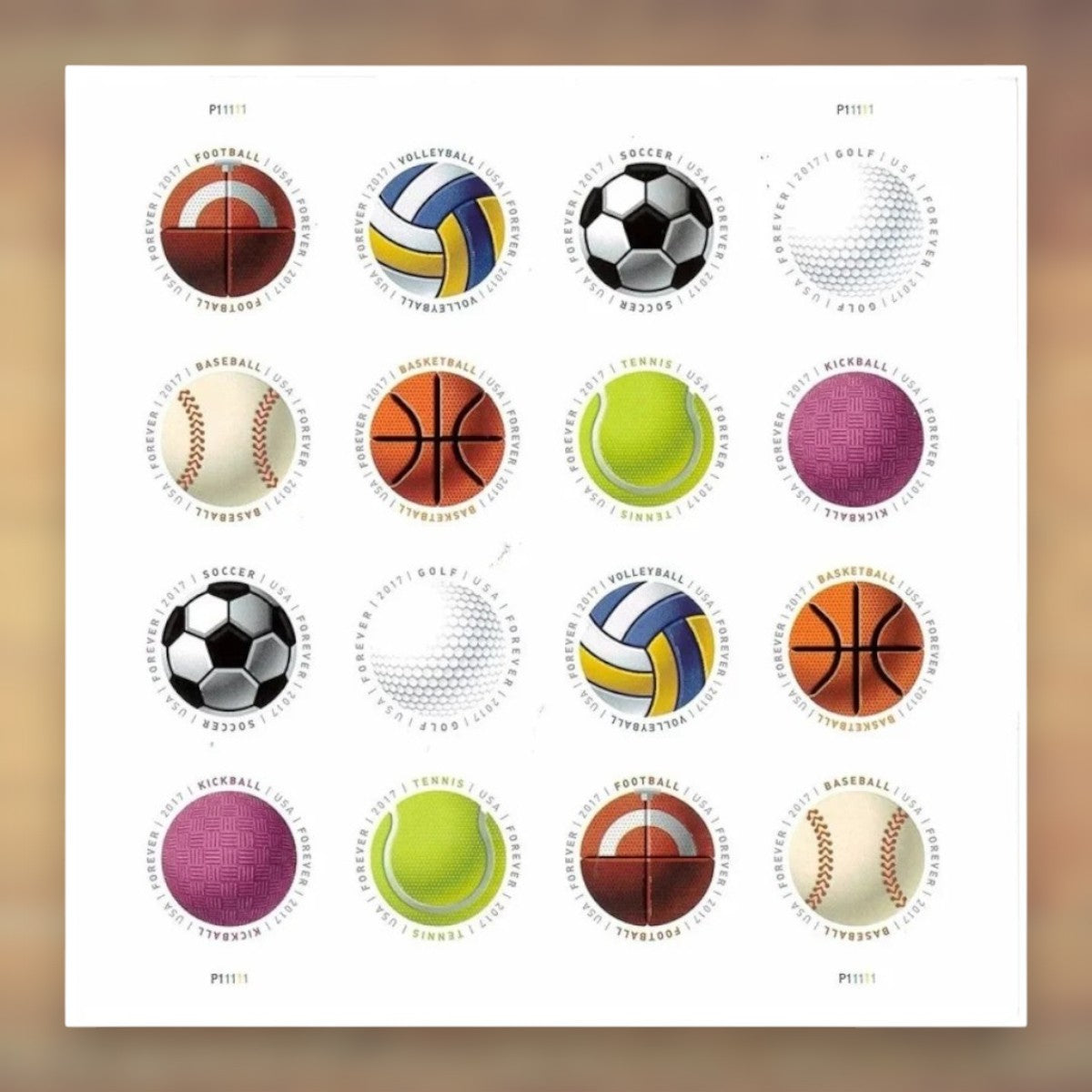 Have a Ball! Forever Stamps, 2017 Sheet – Cards, Letters and Sports Invitations