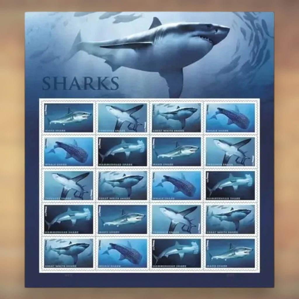 Sharks Forever Stamps, 2017 Sheet – Everyday Cards and Letters