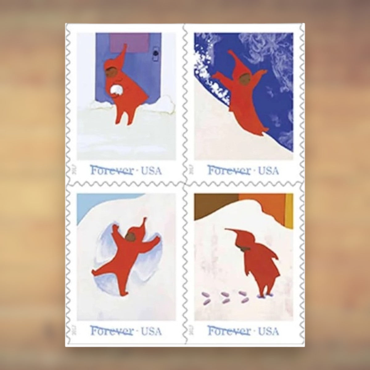 The Snowy Day Forever Stamps, 2017 Booklet – Winter Cards and Letters