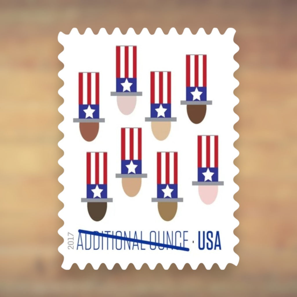 Uncle Sam’s Hat Additional Ounce Stamps, 2017 Sheet – Additional Postage for Letters Over 1 Ounce