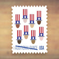 Uncle Sam’s Hat Additional Ounce Stamps, 2017 Sheet – Additional Postage for Letters Over 1 Ounce