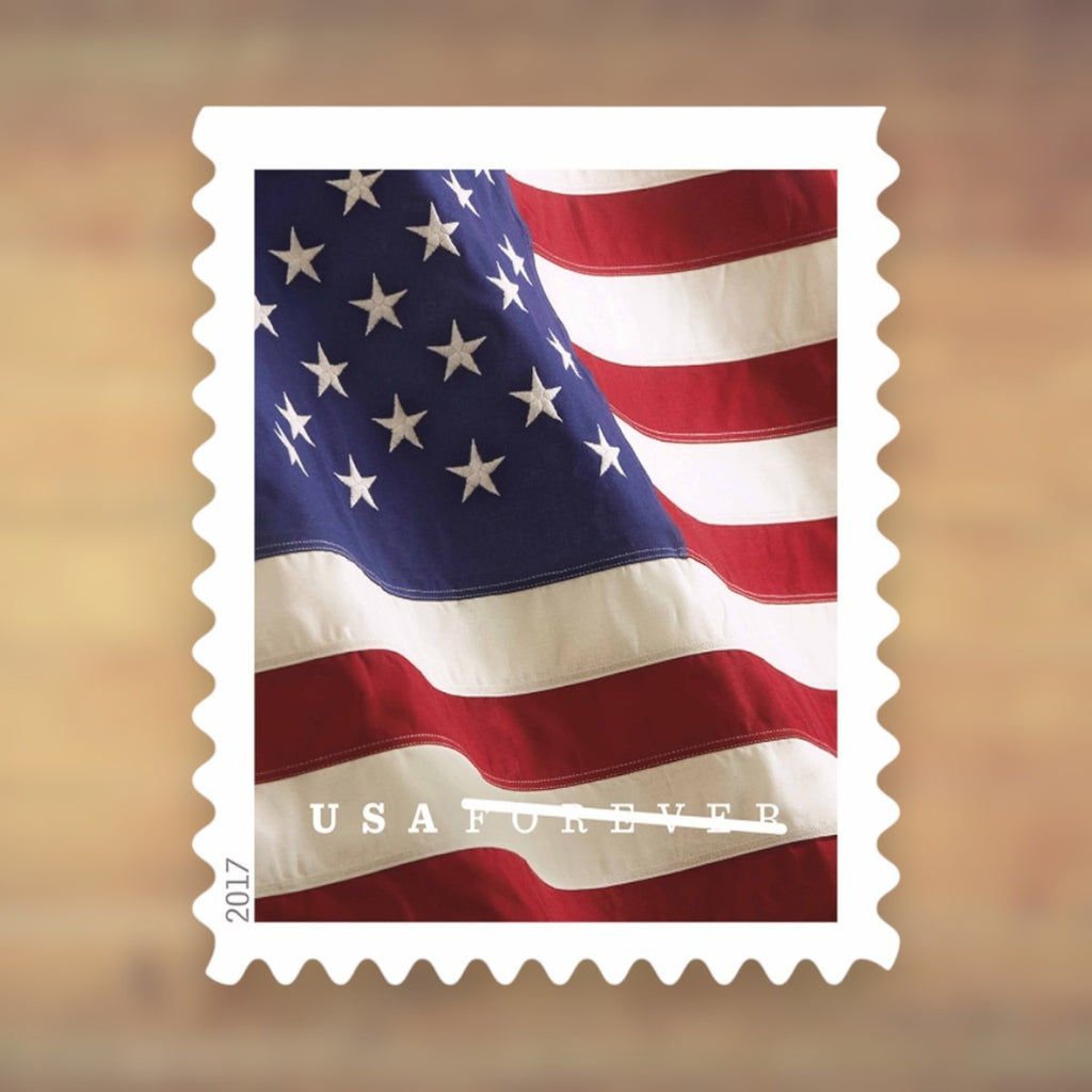 2017 U.S. Flags Forever Stamps – 50/100/250/500 Rolls, 100 Stamps per Roll