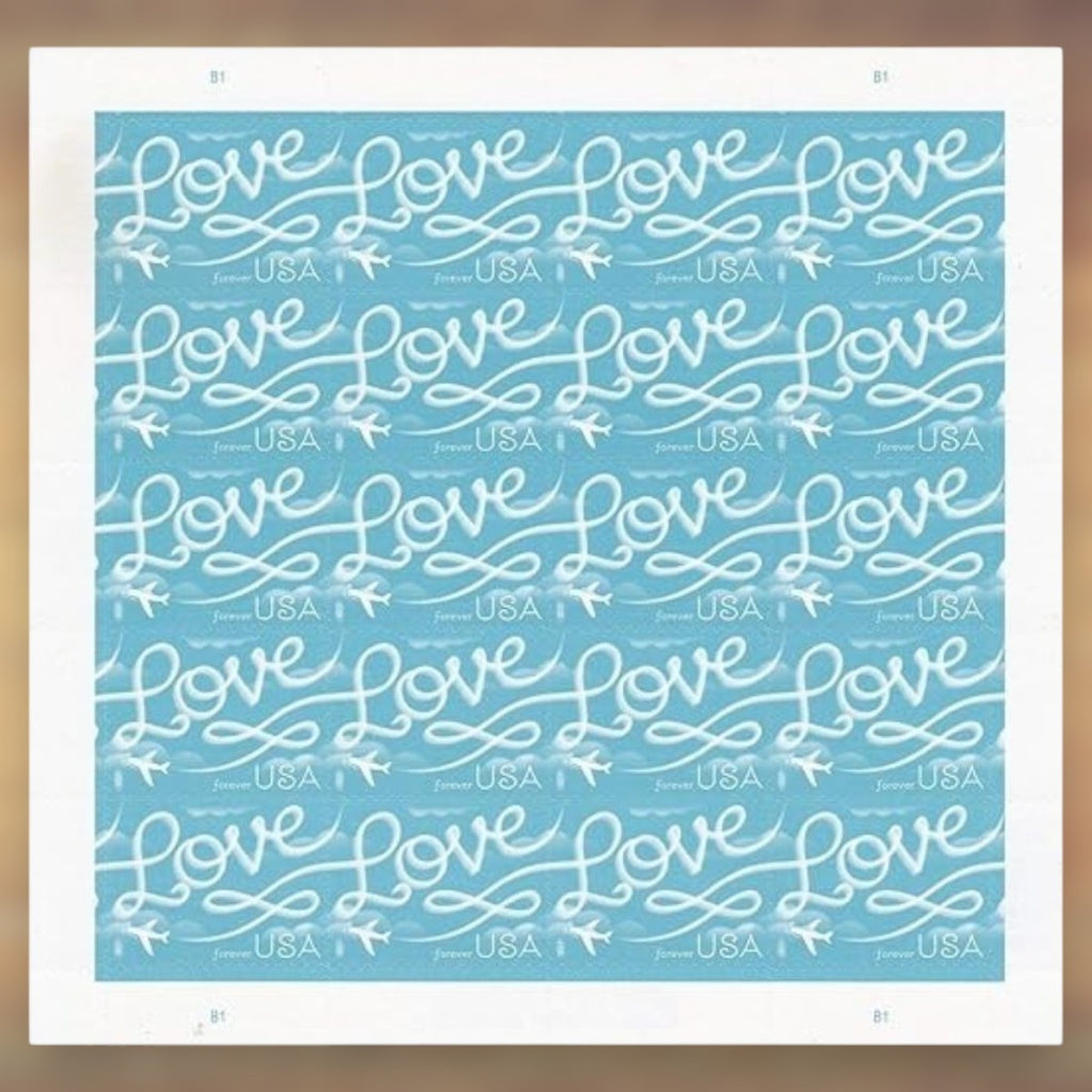 2017 Love Skywriting Forever Postage Stamps Sheet First-Class