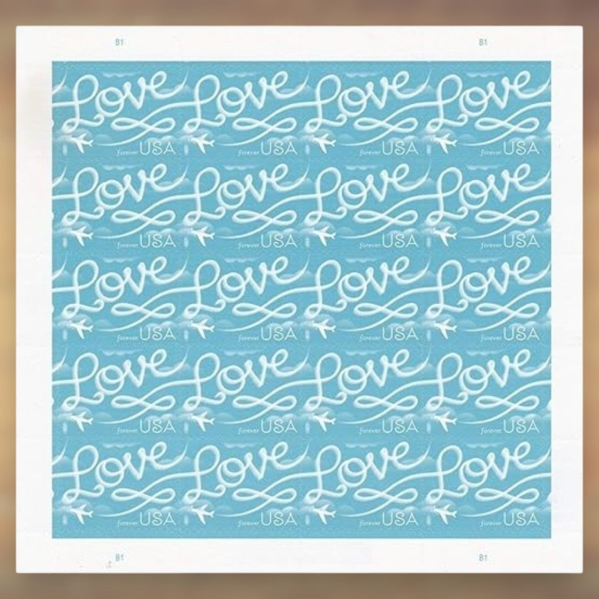2017 Love Skywriting Forever Postage Stamps Sheet First-Class