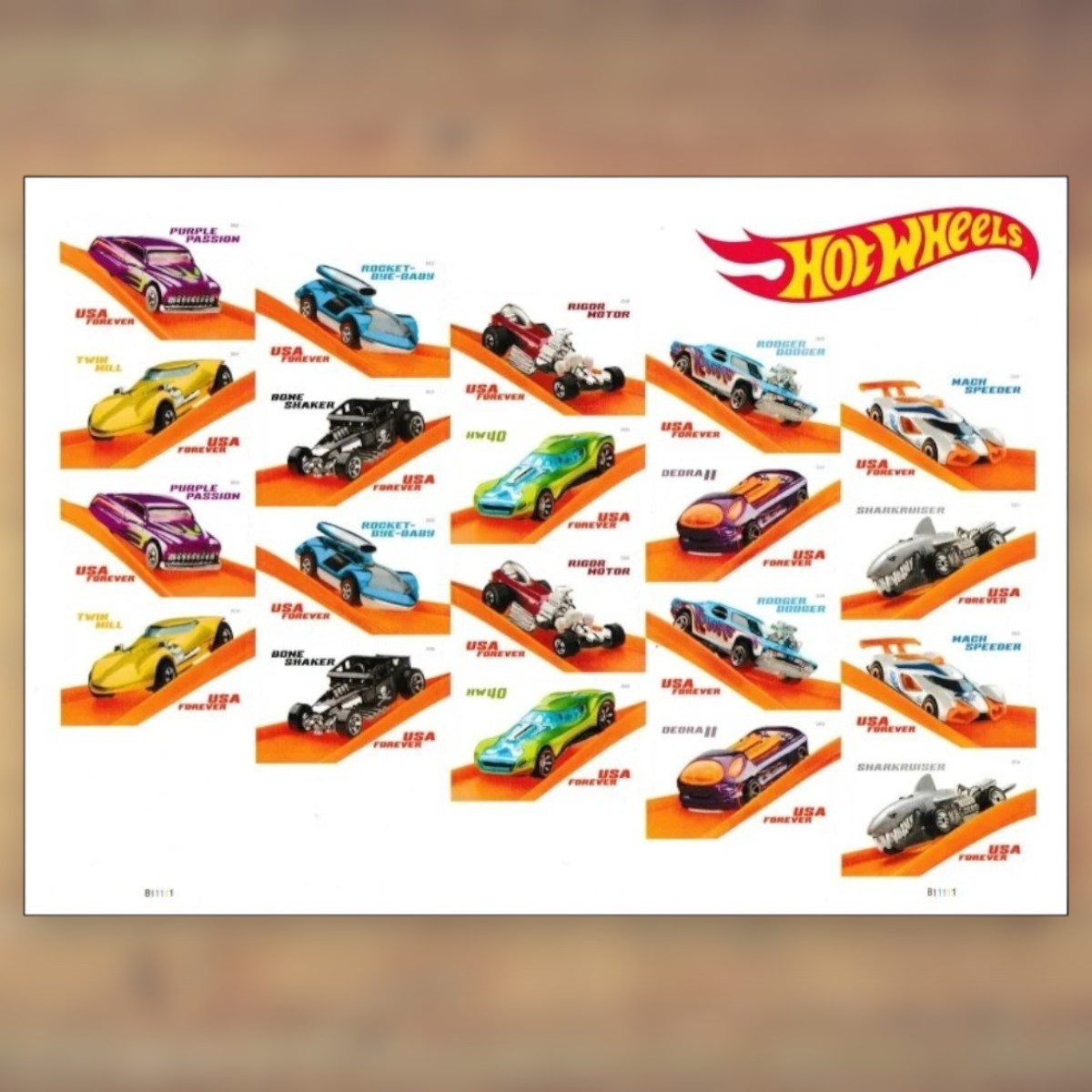 Hot Wheels Forever Stamps, 2018 Sheet – Greeting Cards and Letters