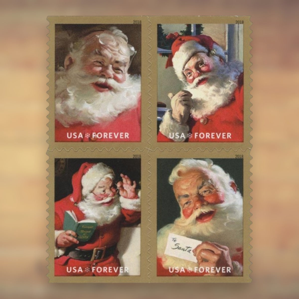 Sparkling Holidays Forever Stamps, 2018 Booklet – Christmas Cards and Letters