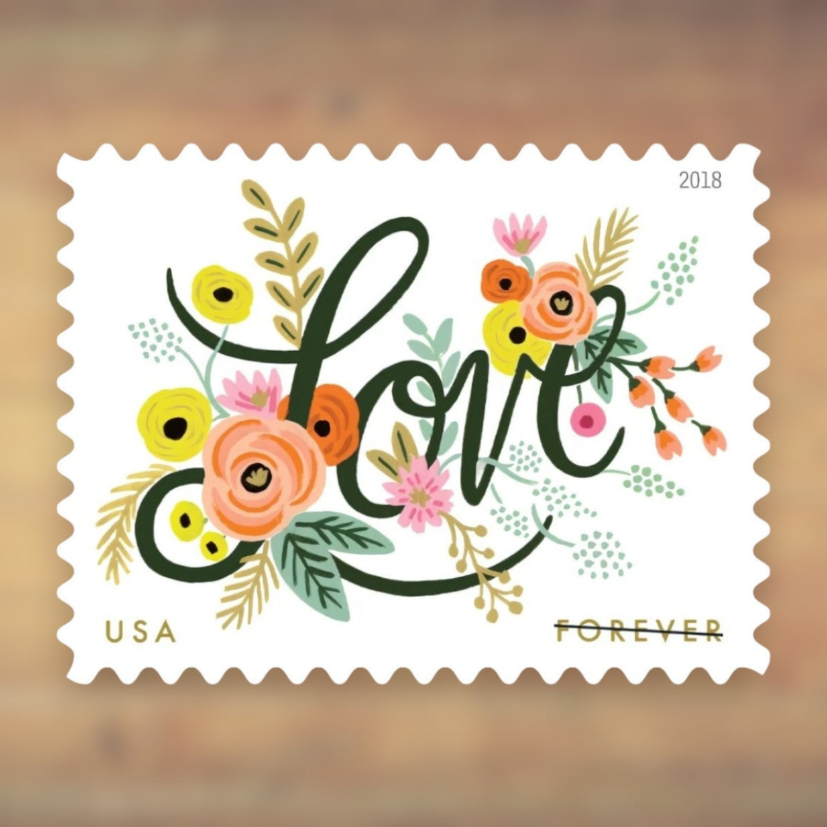 2018 Love Flowers Forever Postage Stamps Sheet First-Class