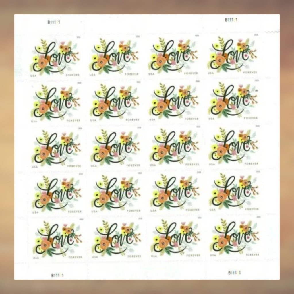 2018 Love Flowers Forever Postage Stamps Sheet First-Class