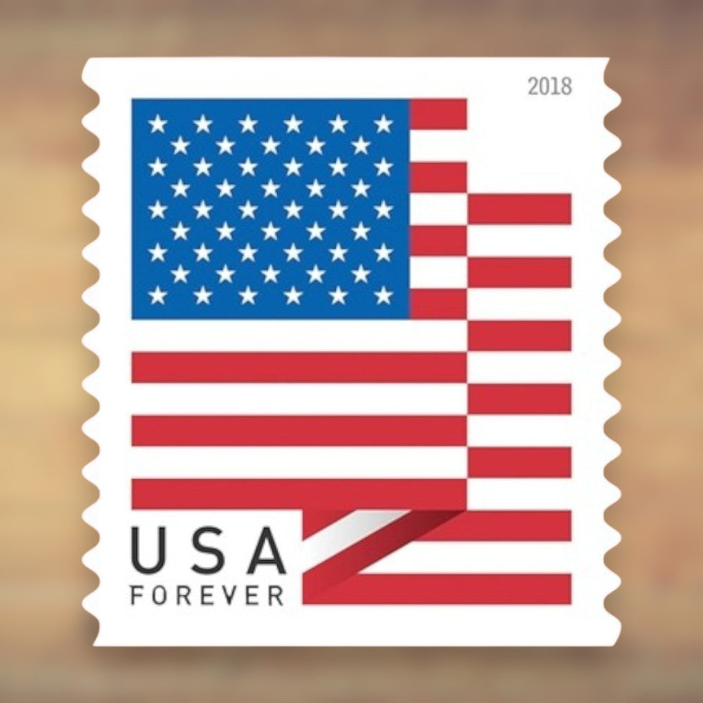 2018 U.S. Flags Forever Stamps – 50/100/250/500 Rolls, 100 Stamps per Roll
