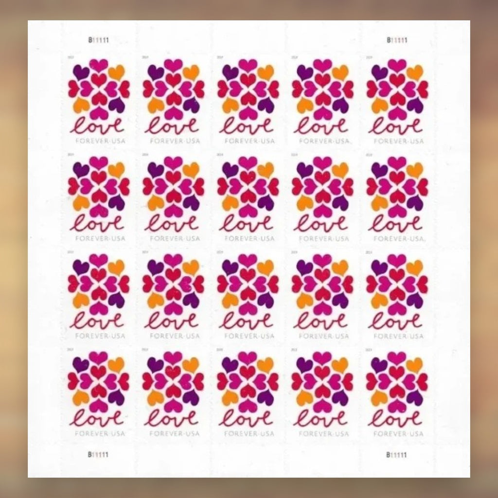 Hearts Blossom Forever Stamps, 2019 Sheet – Valentine’s Cards and Love Notes