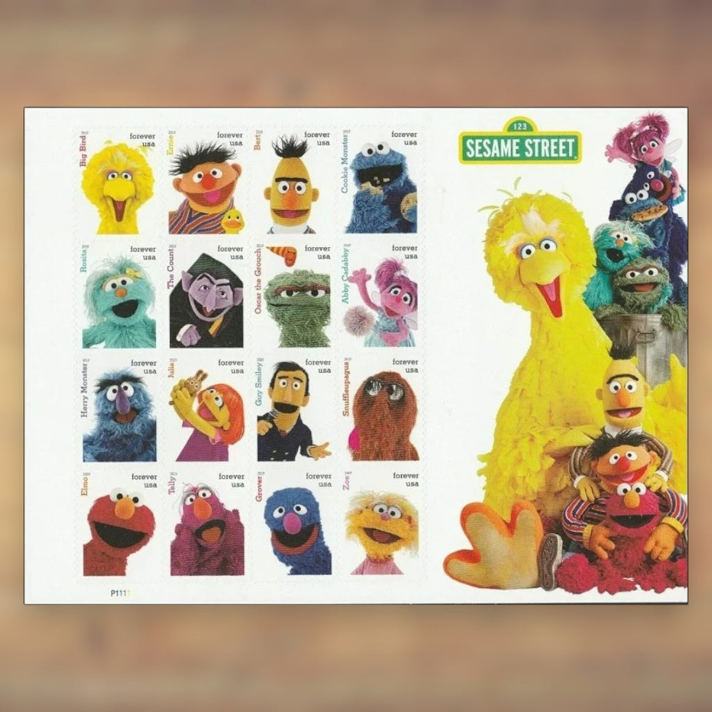 Sesame Street Forever Stamps, 2019 Sheet – Greeting Cards, Letters and Party Invitations