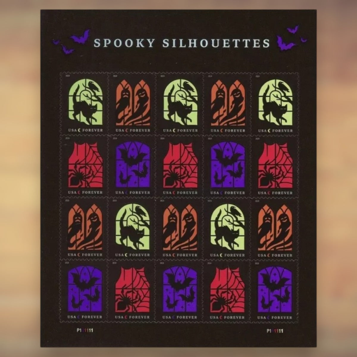 Spooky Silhouettes Forever Stamps, 2019 Sheet – Halloween Cards and Invitations