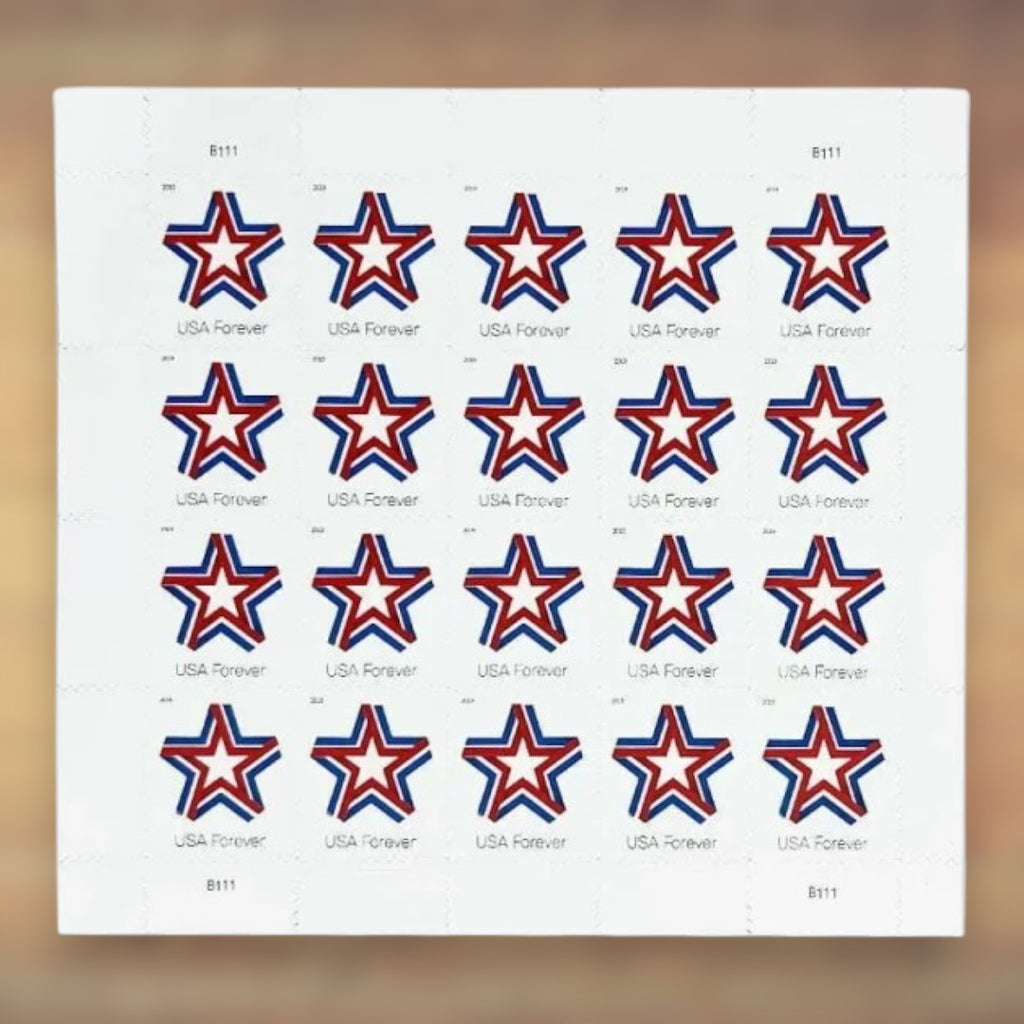 Star Ribbon Forever Stamps, 2019 Sheet – Everyday Cards, Letters and Business Mail