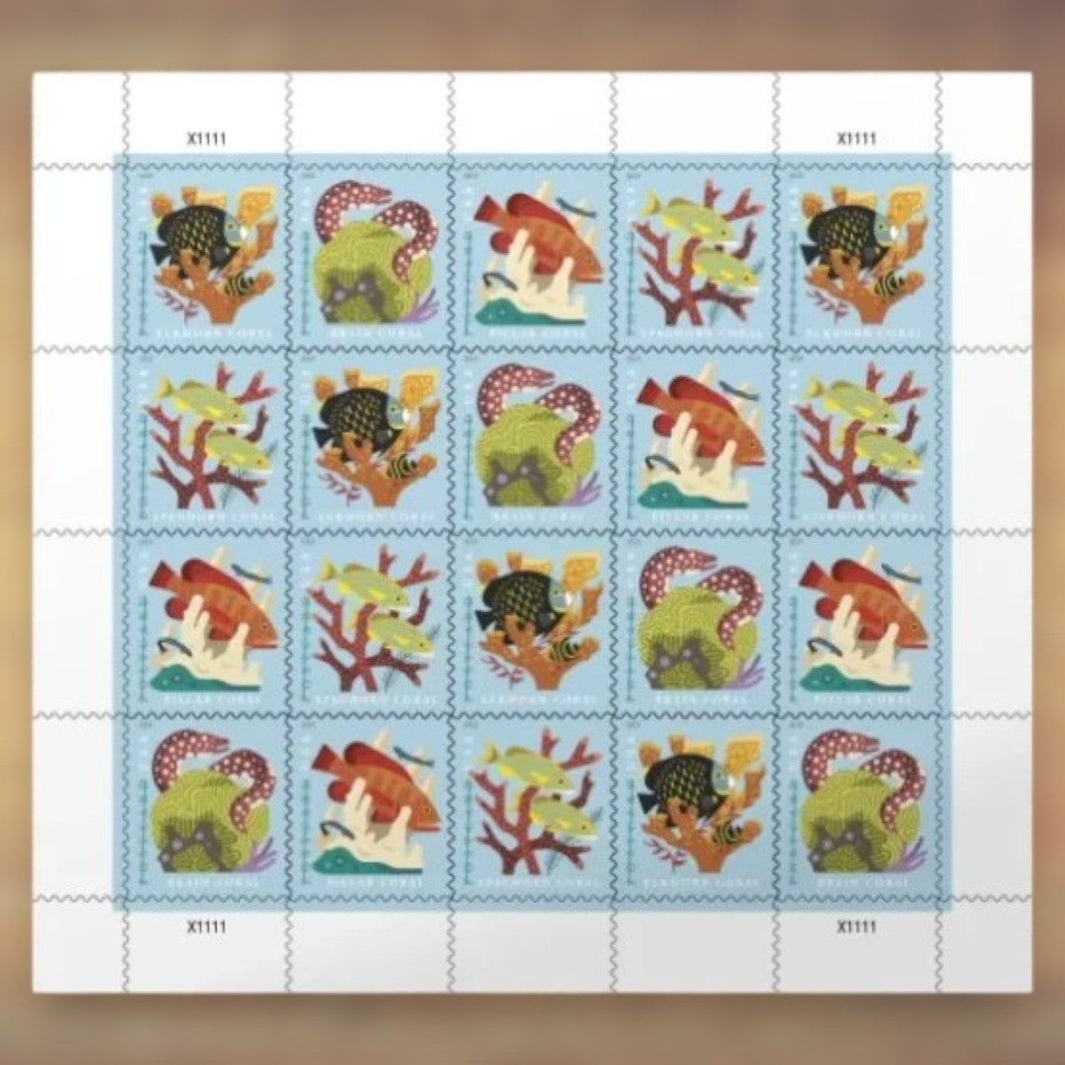 2019 Coral Reef Fish Postcard Rate Stamps Sheet First-Class