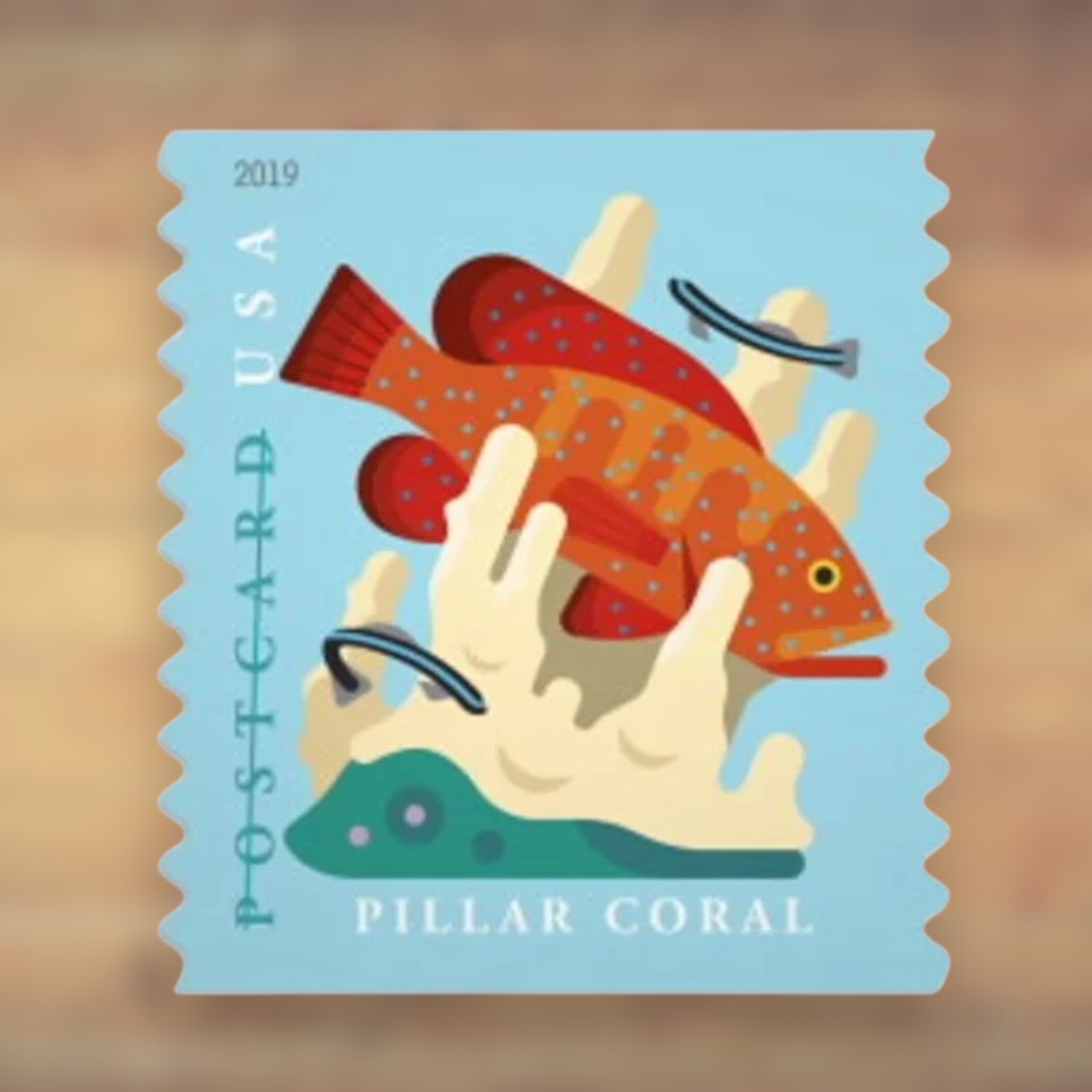2019 Coral Reef Fish Postcard Rate Stamps Sheet First-Class
