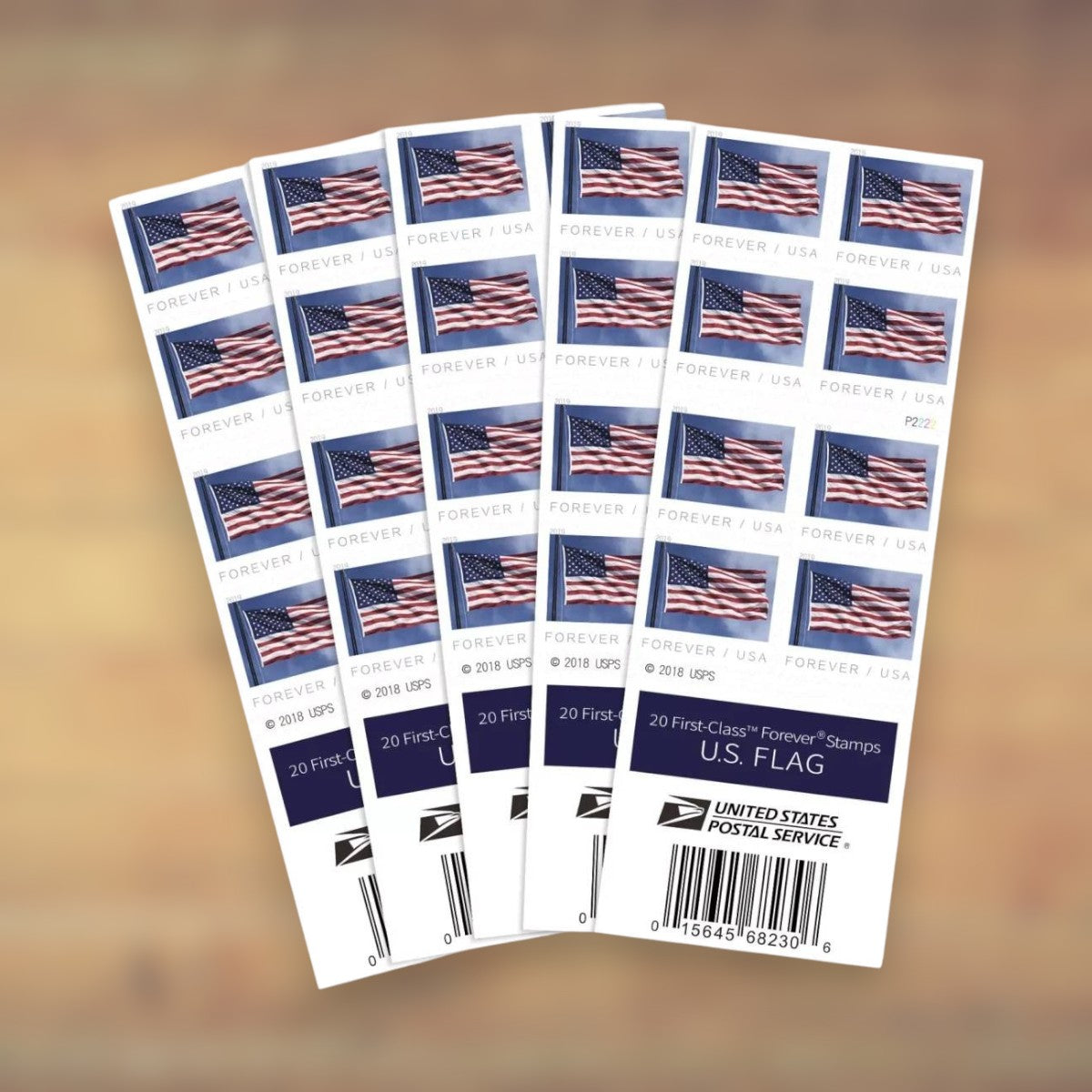 U.S. Flags Forever Stamps – 250 Booklets / 5,000 Stamps – 2012–2019 & 2022–2026