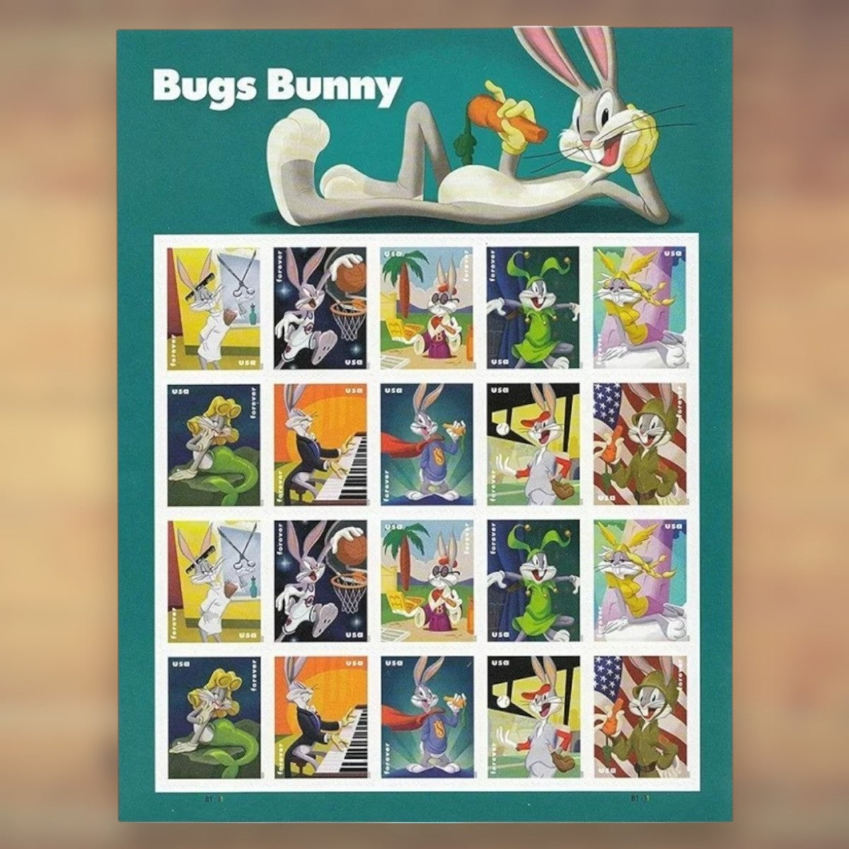Bugs Bunny Forever Stamps, 2020 Sheet – Cards, Letters and Stamp Collecting