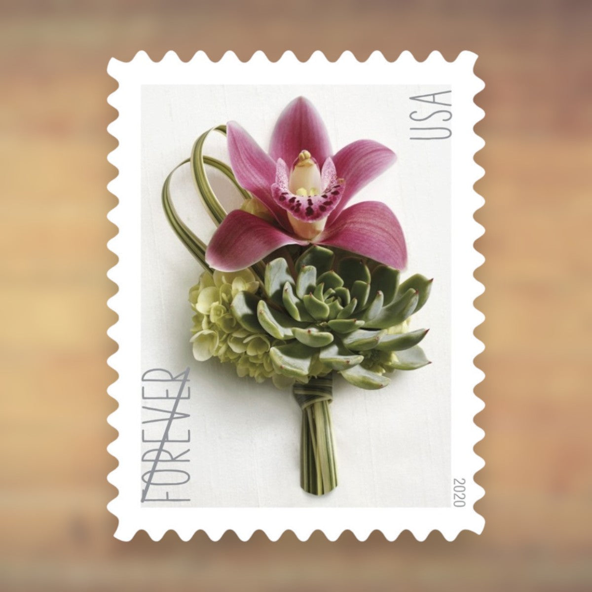 Contemporary Boutonniere Forever Stamps, 2020 Sheet – Wedding RSVP Cards and Formal Invitations